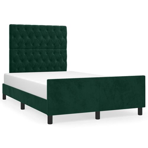 Cadre De Lit Sans Matelas Vert Foncé 120x200 Cm Velours