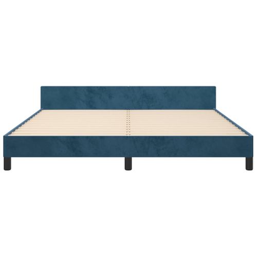 Cadre De Lit Sans Matelas Bleu Foncé 160x200 Cm Velours