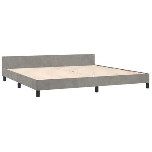 Cadre De Lit Sans Matelas Gris Clair 200x200 Cm Velours