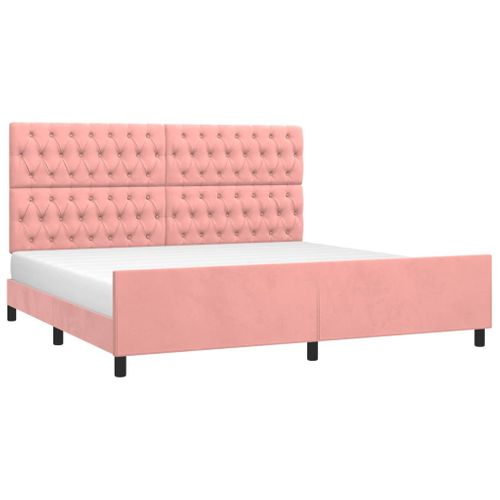 Cadre De Lit Sans Matelas Rose 200x200 Cm Velours