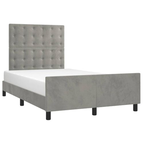 Cadre De Lit Sans Matelas Gris Clair 120x200 Cm Velours