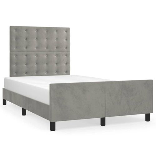 Cadre De Lit Sans Matelas Gris Clair 120x200 Cm Velours