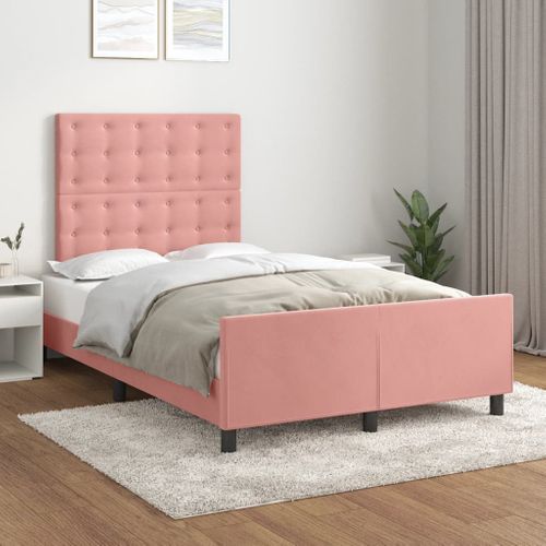 Cadre De Lit Sans Matelas Rose 120x200 Cm Velours