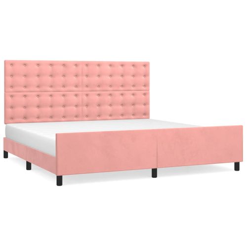 Cadre De Lit Sans Matelas Rose 200x200 Cm Velours
