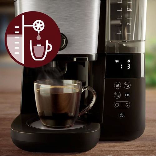 Cafetière Filtre avec broyeur 1.2l 1000w Noir - HD7888.01