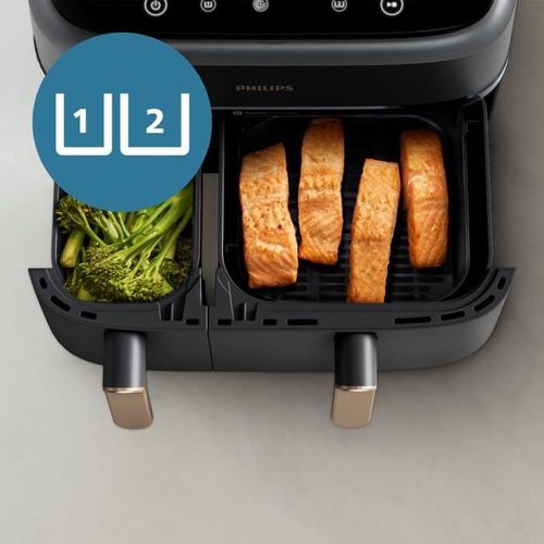Friteuse Sans Huile - Airfryer Na352/04 - Double Cuve 9l - 8 Programmes - Accessoires Inclus - 2750w