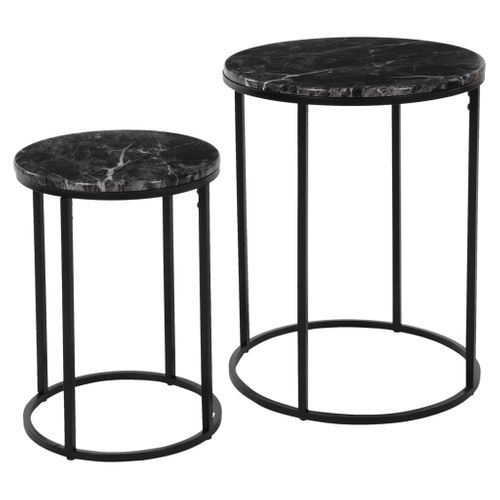 Ensemble De Tables D'appoint 2 PCs Noir