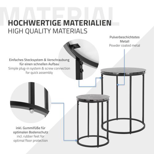 Ensemble De Tables D'appoint 2 PCs Noir