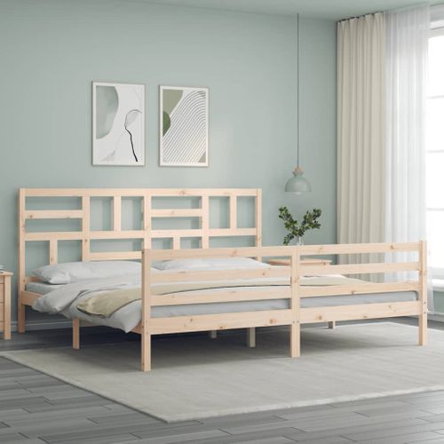 Cadre De Lit Sans Matelas 200x200 Cm Bois Massif