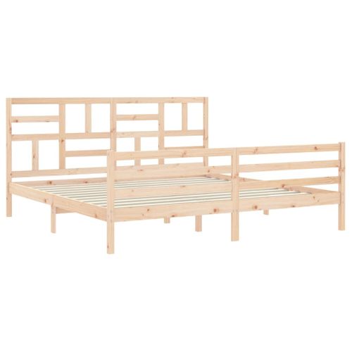 Cadre De Lit Sans Matelas 200x200 Cm Bois Massif