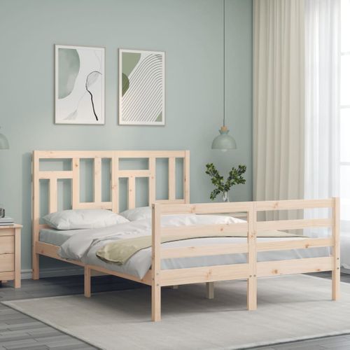 Cadre De Lit Sans Matelas 140x200 Cm Bois Massif