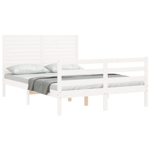 Cadre De Lit Sans Matelas Blanc 120x200 Cm Bois Massif