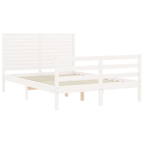 Cadre De Lit Sans Matelas Blanc 120x200 Cm Bois Massif