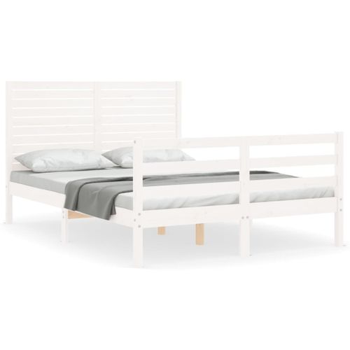 Cadre De Lit Sans Matelas Blanc 140x200 Cm Bois Massif
