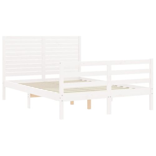 Cadre De Lit Sans Matelas Blanc 140x200 Cm Bois Massif