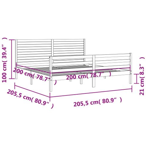 Cadre De Lit Sans Matelas 200x200 Cm Bois Massif