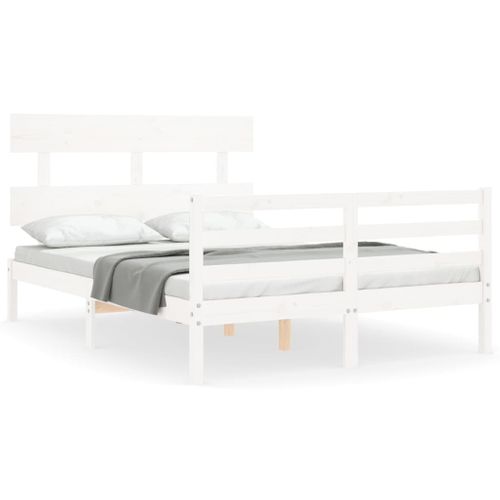Cadre De Lit Sans Matelas Blanc 120x200 Cm Bois Massif