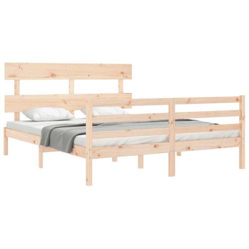 Cadre De Lit Sans Matelas 160x200 Cm Bois Massif
