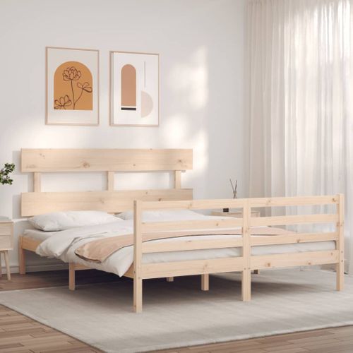 Cadre De Lit Sans Matelas 160x200 Cm Bois Massif