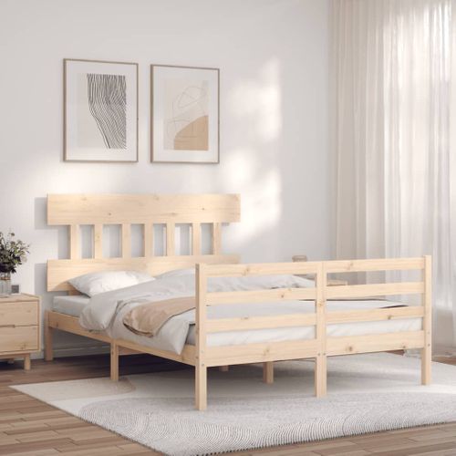 Cadre De Lit Sans Matelas 120x200 Cm Bois Massif