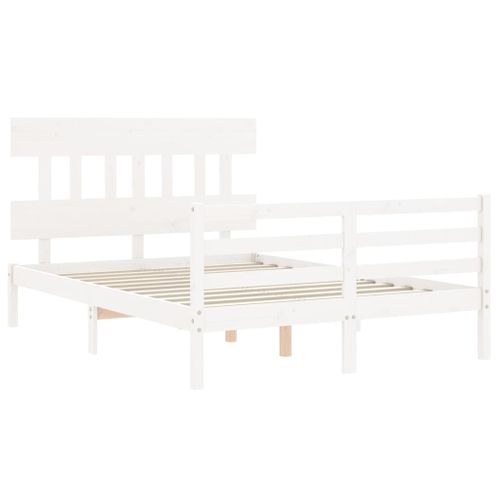 Cadre De Lit Sans Matelas Blanc 120x200 Cm Bois Massif
