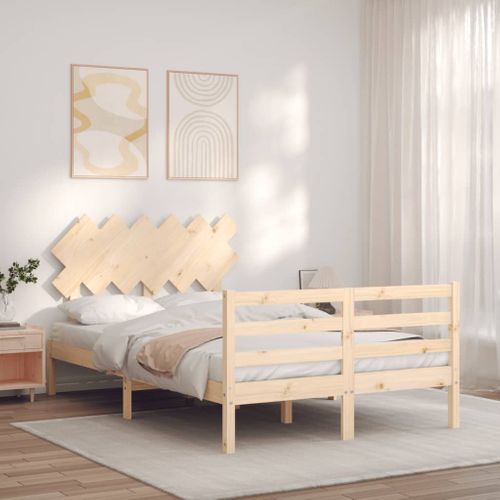 Cadre De Lit Sans Matelas Bois Massif 120x190 Cm