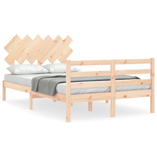 Cadre De Lit Sans Matelas Bois Massif 120x190 Cm