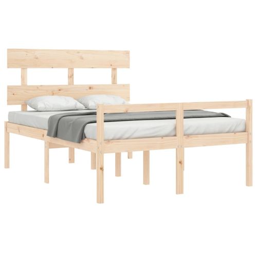 Lit Pour Personne Âgée Sans Matelas 140x190 Cm Bois Massif