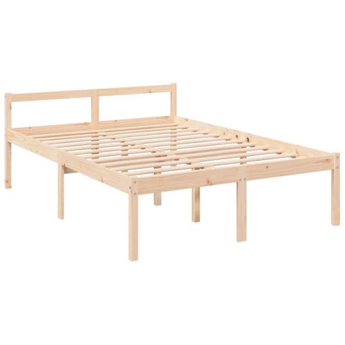 Lit Pour Personne Âgée Sans Matelas 140x190 Cm Bois Massif