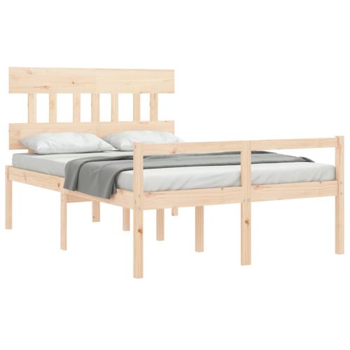 Lit Pour Personne Âgée Sans Matelas 140x190 Cm Bois Massif