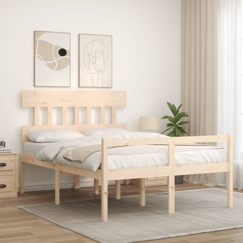 Lit Pour Personne Âgée Sans Matelas 140x190 Cm Bois Massif