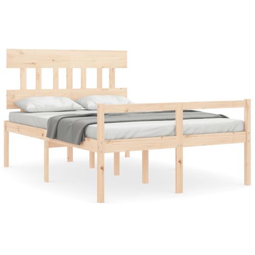 Lit Pour Personne Âgée Sans Matelas 140x190 Cm Bois Massif