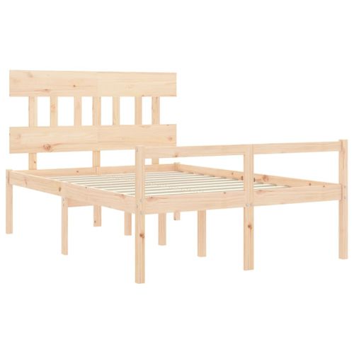 Lit Pour Personne Âgée Sans Matelas 140x190 Cm Bois Massif