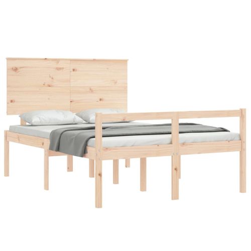 Lit Pour Personne Âgée Sans Matelas 140x190 Cm Bois Massif