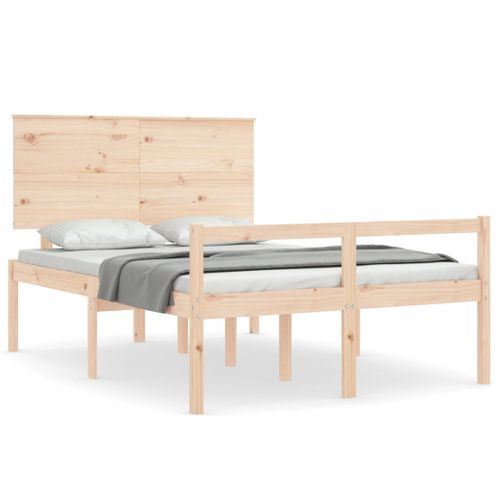 Lit Pour Personne Âgée Sans Matelas 140x190 Cm Bois Massif