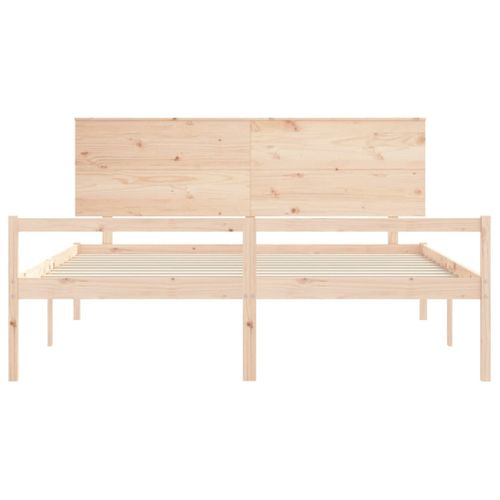 Cadre De Lit Avec Tête De Lit 200x200 Cm Bois Massif