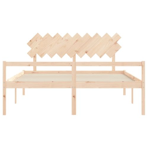 Cadre De Lit Avec Tête De Lit Super King Bois Massif 200x180