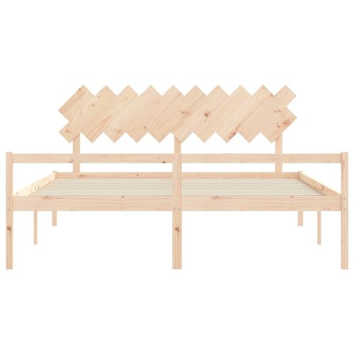 Cadre De Lit Avec Tête De Lit 200x200 Cm Bois Massif