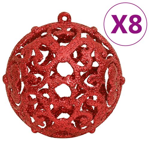 Ensemble De Boules De Noël 111 Pièces Rouge Polystyrène