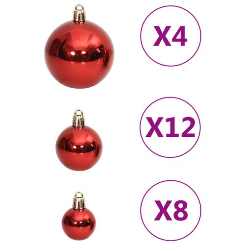 Ensemble De Boules De Noël 111 Pièces Rouge Polystyrène