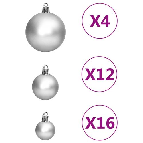 Ensemble De Boules De Noël 111 Pièces Argenté Polystyrène