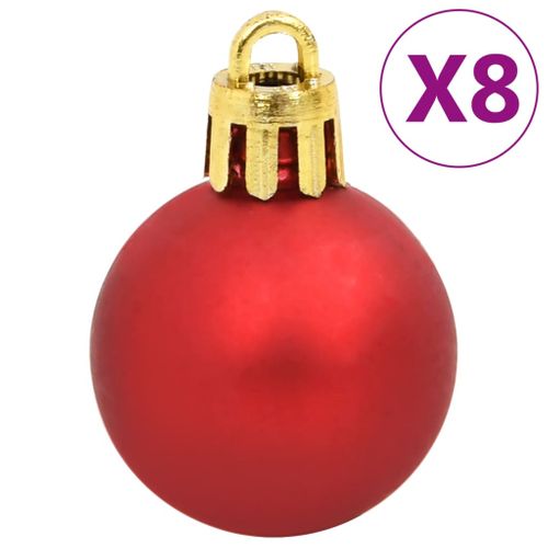 Ensemble De Boules De Noël 112 PCs Rouge Vert Doré Polystyrène