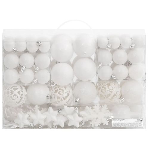 Ensemble De Boules De Noël 111 Pièces Blanc Polystyrène