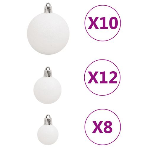 Ensemble De Boules De Noël 111 Pièces Blanc Polystyrène