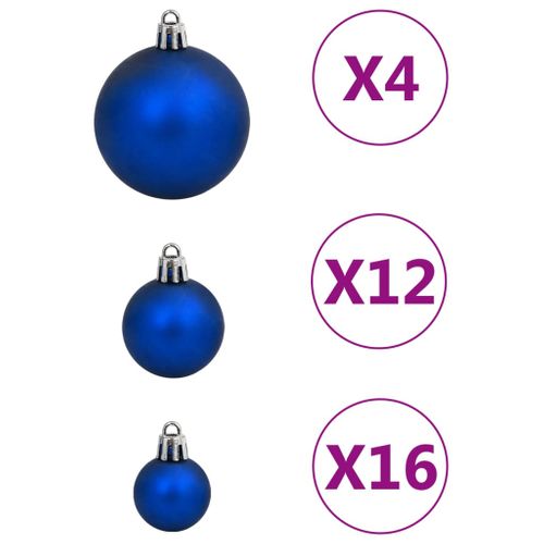 Ensemble De Boules De Noël 111 Pièces Bleu Polystyrène