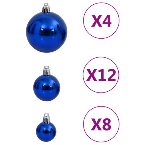 Ensemble De Boules De Noël 111 Pièces Bleu Polystyrène