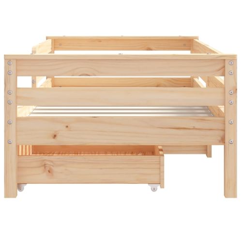 Cadre De Lit Enfant Avec Tiroirs 70x140 Cm Bois De Pin Massif