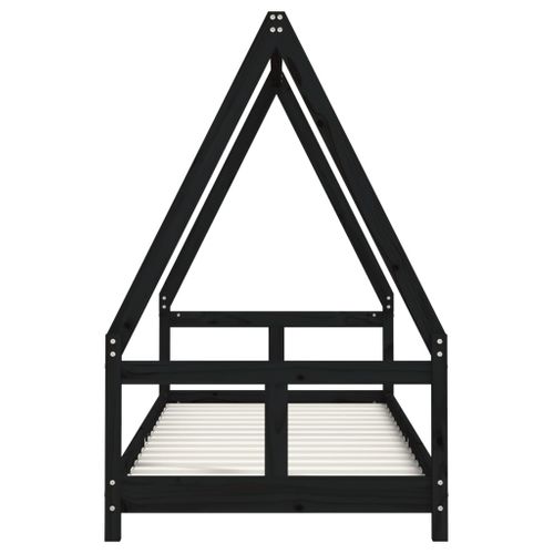 Lit cabane Pour Enfants Noir 80x200 Cm Bois De Pin Massif
