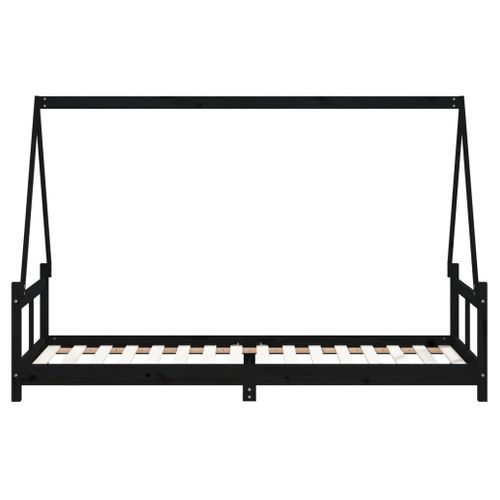 Lit cabane Pour Enfants Noir 80x200 Cm Bois De Pin Massif