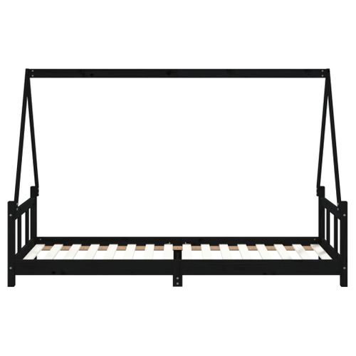 Lit cabane Pour Enfants Noir 90x200 Cm Bois De Pin Massif